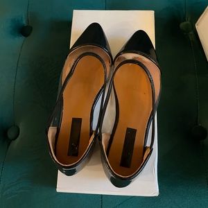 Girls’ Pointy-toed Black & Clear Dress Shoes- Toddler Size 9/10